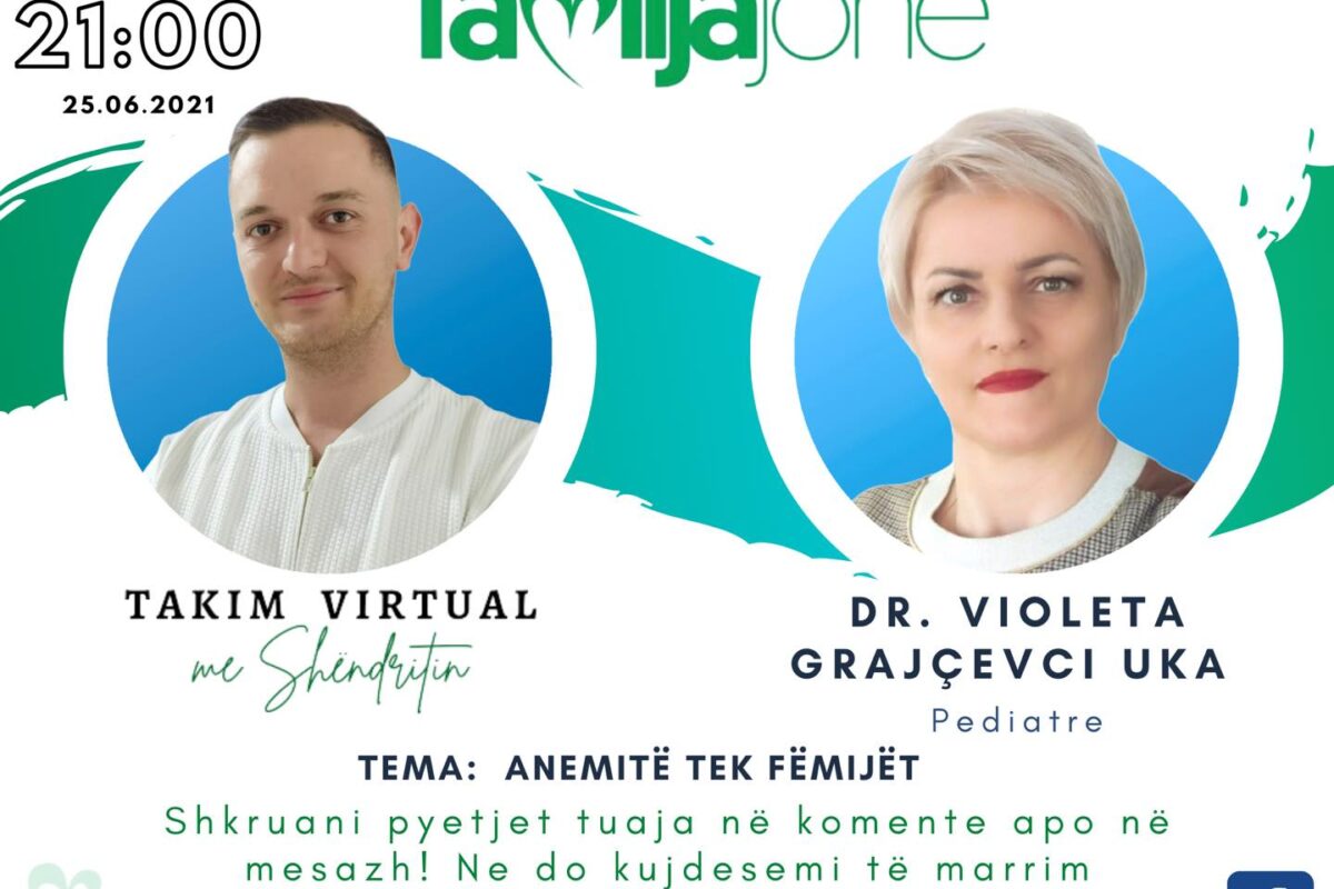 Të premtën në “Takim virtual me Shëndritin” u.d. drejtoresha e Klinikës së Pediatrisë, Violeta Grajcevci – Uka