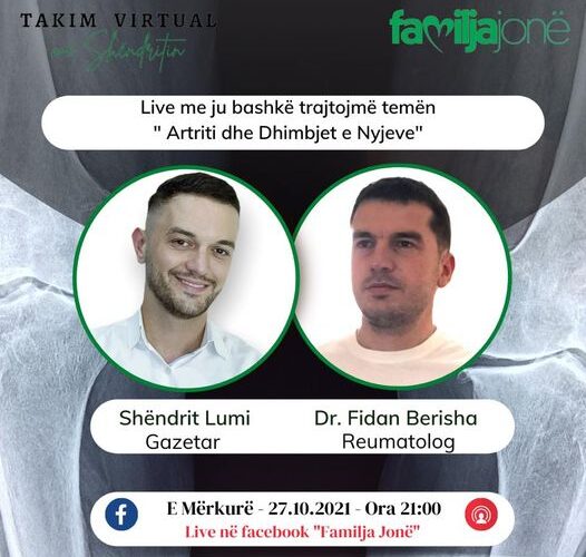 Të mërkurën në “Takim virtual me Shëndritin” reumatologu dr. Fidan Berisha