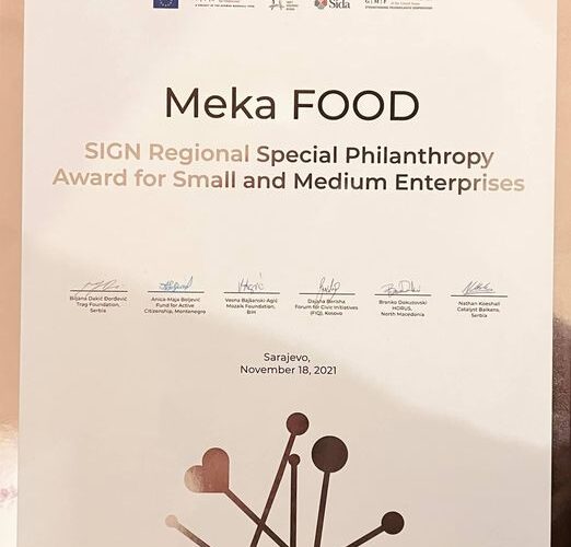 “Meka Food” pranon mirënjohje për filantropi në nivel regjional