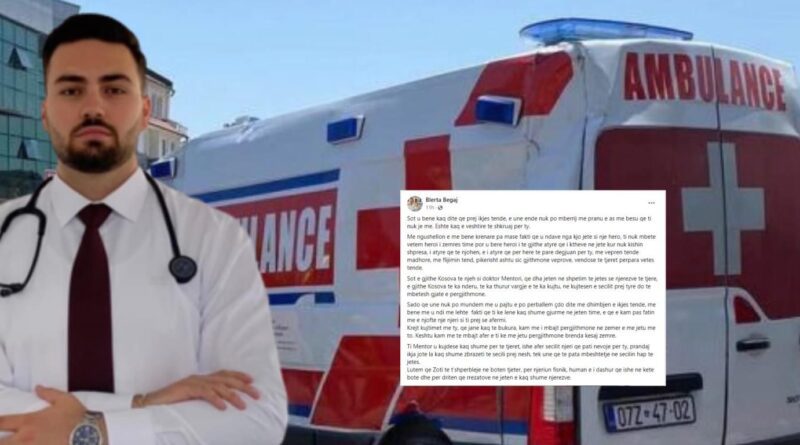 “Kujtimet me ty kam me i mbajtë në zemër” – Reagimi prekës i të fejuarës së mjekut që vdiq pas aksidentit me ambulancë në Gjakovë