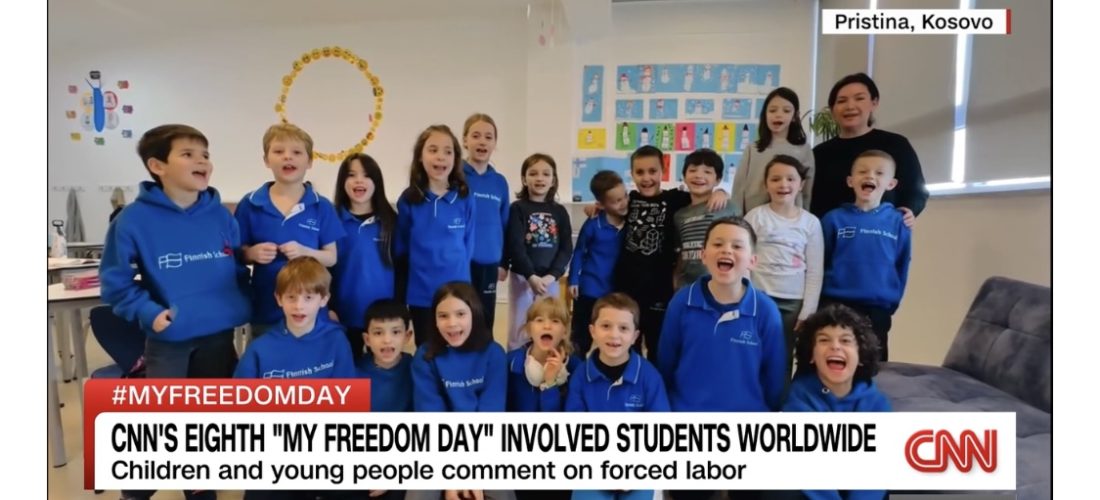 Nxënësit e Shkollës Finlandeze në Kosovë pjesë e #MyFreedomDay nga CNN