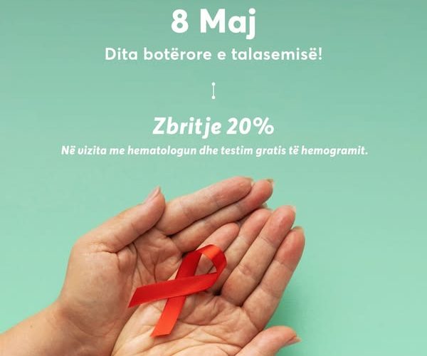 Dita botërore e talasemisë – 20% zbritje në vizita me hematologun në Pinea