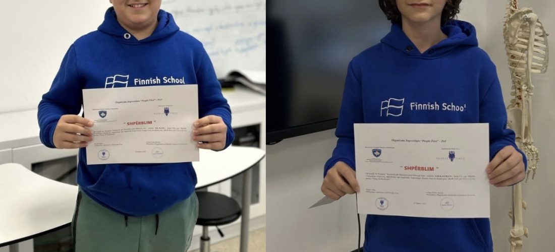 Nxënësit e shkëlqyer, Nil Rama dhe Lir Kastrati nga Shkolla Finlandeze – Shembull frymëzimi në fushatën kundër bullizmit