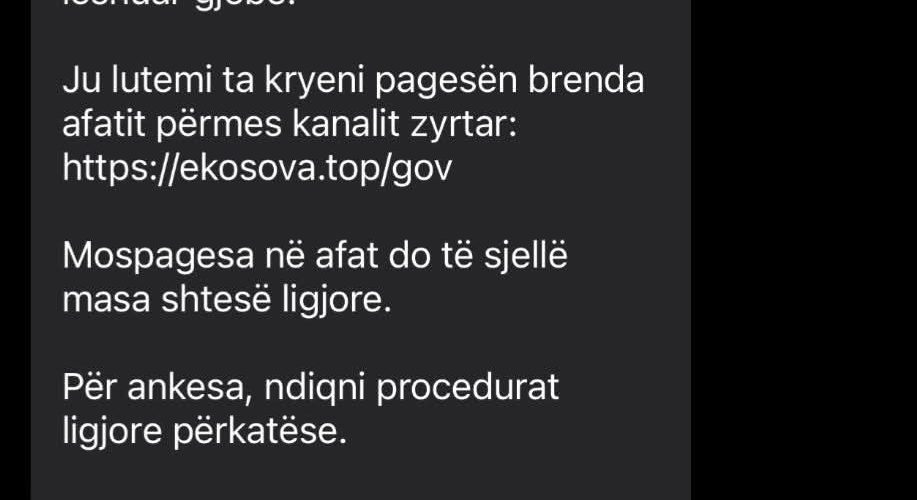 Policia e Kosovës u bën thirrje qyretarëve të mos bien pre e SMS-ve mashtruese lidhur me Njoftimin per Gjobat në Trafik