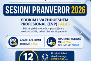 7 maji është afati i fundit për të aplikuar në sesionin Pranveror 2026 për Edukimin e Vazhdueshëm Profesional